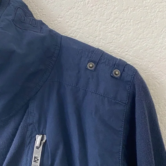 Bench Sweater Cardigan Jacket Mens Size Large Navy Blue Full Zip - Picture 5 of 6